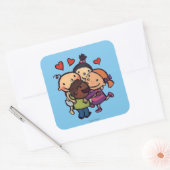 Leslie Patricelli Groep knuffel met vrienden Vierkante Sticker (Envelop)