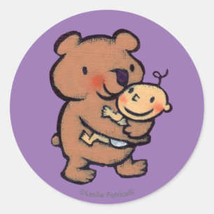 Leslie Patricelli Groot Bruin Beer Hug Ronde Sticker