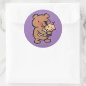 Leslie Patricelli Groot Bruin Beer Hug Ronde Sticker (Tas)