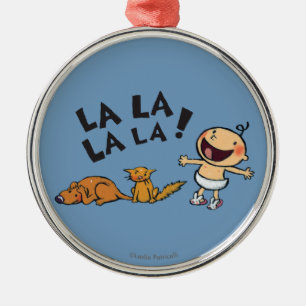 Leslie Patricelli Singing Baby met Bunny Slippers Metalen Ornament