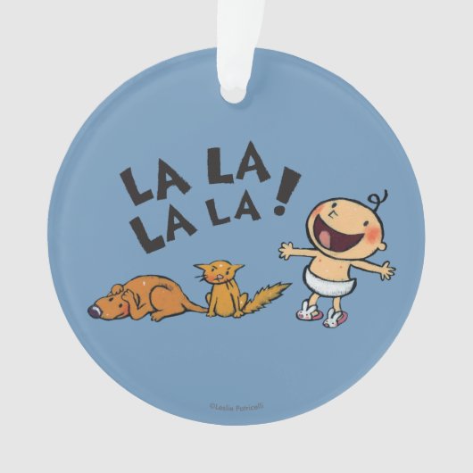 Leslie Patricelli Singing Baby met Bunny Slippers Ornament (voorkant)