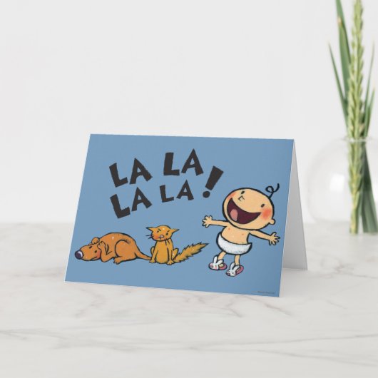 Leslie Patricelli Singing Baby met de Pantoffels Feestdagen Kaart (Voorkant)