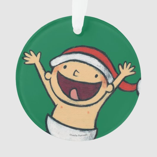 Leslie Patricelli's Baby danst in Santa Hat Ornament (voorkant)