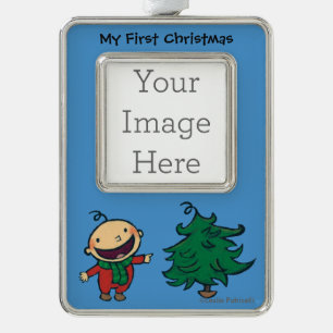 Leslie Patricelli's Baby kiest een kerstboom Verzilverd Omlijst Ornament