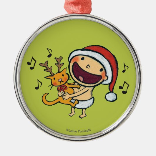 Leslie Patricelli's Fa La La Baby Metalen Ornament (Voorkant)