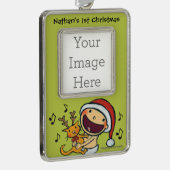 Leslie Patricelli's Fa La La Baby Verzilverd Omlijst Ornament (Rechts)