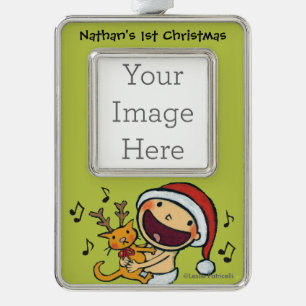 Leslie Patricelli's Fa La La Baby Verzilverd Omlijst Ornament