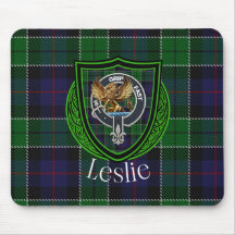 Leslie Schotse Clan Tartan en Crest 