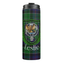 Leslie Schotse Clan Tartan & Wapen