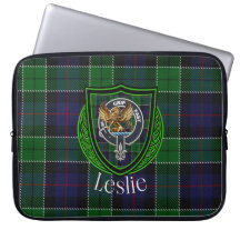 Leslie Scottish Clan Tartan and Crest 