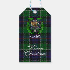 Leslie Scottish Clan Tartan & Crest Cadeaulabel