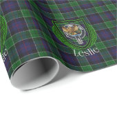 Leslie Scottish Clan Tartan & Crest Cadeaupapier (Rol Hoek)