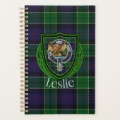 Leslie Scottish Clan Tartan & Crest Planner (Voorkant)