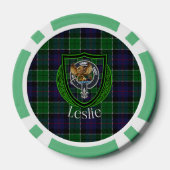 Leslie Scottish Clan Tartan & Crest Poker Chips (Achterkant)