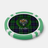 Leslie Scottish Clan Tartan & Crest Poker Chips (Enkel)