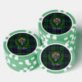 Leslie Scottish Clan Tartan & Crest Poker Chips (Opstapeling)