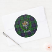 Leslie Scottish Clan Tartan & Crest Ronde Sticker (Envelop)