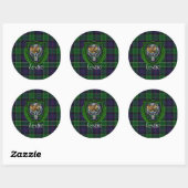 Leslie Scottish Clan Tartan & Crest Ronde Sticker (Vel)