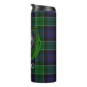 Leslie Scottish Clan Tartan & Crest Thermosbeker (Geroteerd rechts)