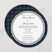 Leslie Scottish Wedding Round Invitation Kaart (Voorkant / Achterkant)