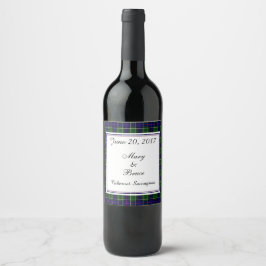 Leslie Scottish Wedding Wine Label Wijn Etiket