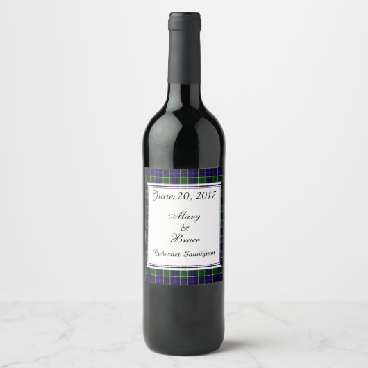 Leslie Scottish Wedding Wine Label Wijn Etiket (Voorkant)