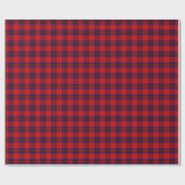 Leslie tartan red blue paars plaid cadeaupapier (Vlak)