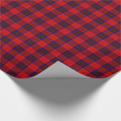 Leslie tartan red blue paars plaid cadeaupapier (Hoek)