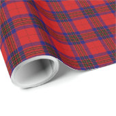 Leslie tartan red blue paars plaid cadeaupapier (Rol Hoek)