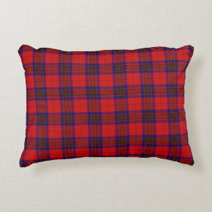 Leslie tartan red blue paars plaid decoratief kussen