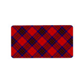 Leslie tartan red blue paars plaid etiket (Voorkant)