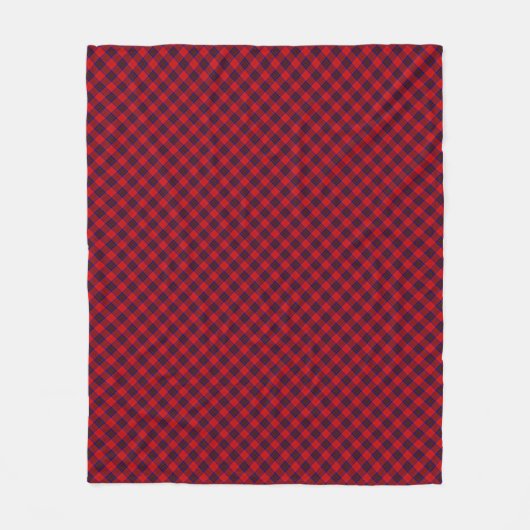 Leslie tartan red blue paars plaid fleece deken (Voorkant)