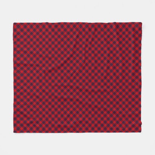 Leslie tartan red blue paars plaid fleece deken (Voorkant (Horizontaal))