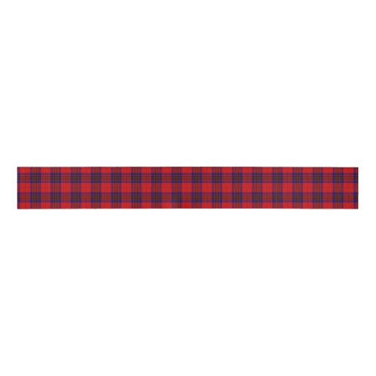 Leslie tartan red blue paars plaid grosgrain lint (Voorkant)