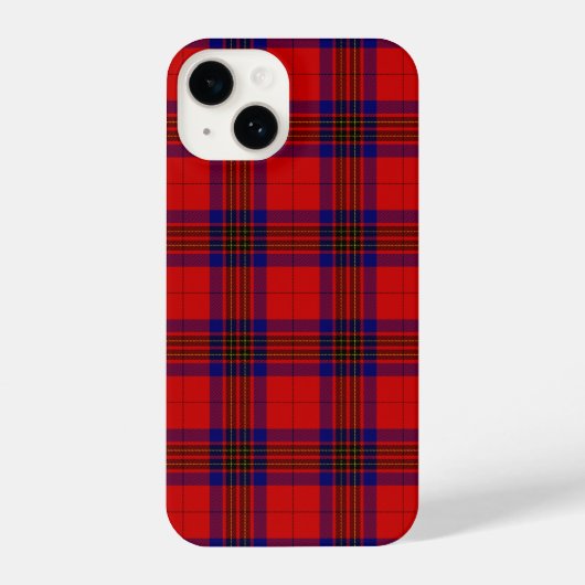 Leslie tartan red blue paars plaid iPhone hoesje (Achterkant)