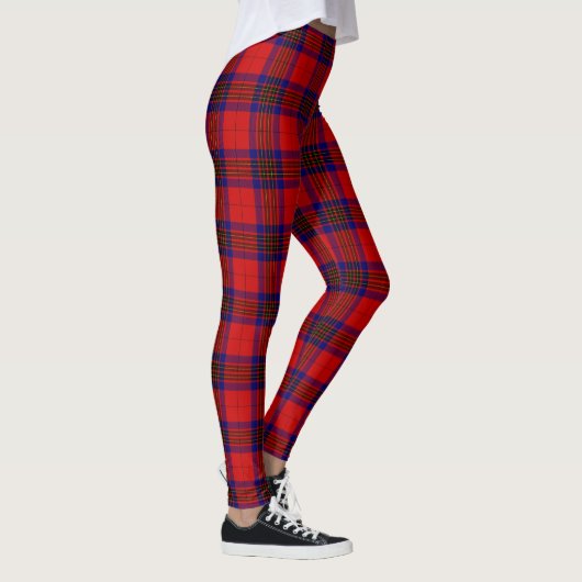 Leslie tartan red blue paars plaid leggings (Rechts)