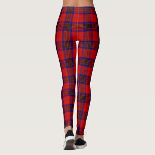 Leslie tartan red blue paars plaid leggings