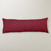 Leslie tartan red blue paars plaid lichaamskussen (Achterkant)