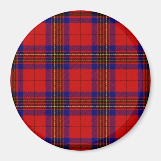 Leslie tartan red blue paars plaid magneet (Voorkant)