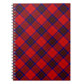 Leslie tartan red blue paars plaid notitieboek (Voorkant)
