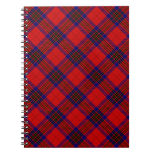 Leslie tartan red blue paars plaid notitieboek