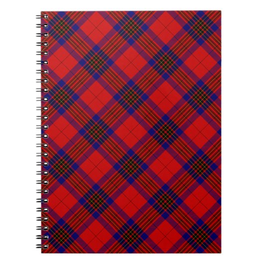 Leslie tartan red blue paars plaid notitieboek (Voorkant)