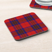 Leslie tartan red blue paars plaid onderzetter (Linkerzijde)