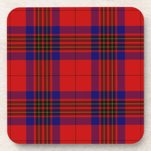 Leslie tartan red blue paars plaid onderzetter