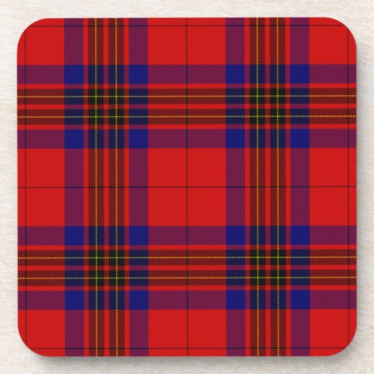 Leslie tartan red blue paars plaid onderzetter (Voorkant)