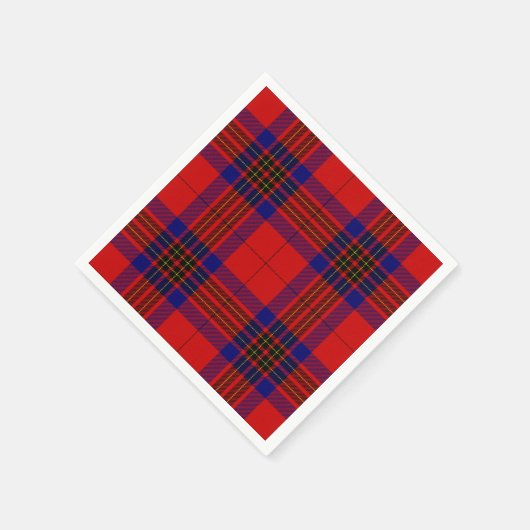 Leslie tartan red blue paars plaid servetten (Hoek)