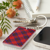 Leslie tartan red blue paars plaid sleutelhanger (Voorkant Rechts)