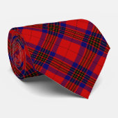Leslie tartan red blue paars plaid stropdas (Opgerold)
