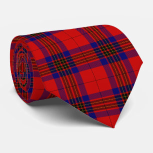 Leslie tartan red blue paars plaid stropdas