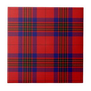 Leslie tartan red blue paars plaid tegeltje